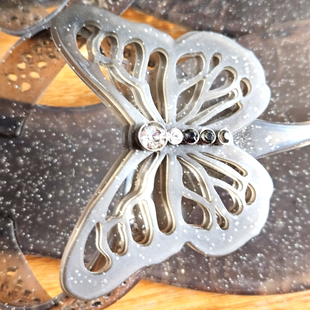 Coach Pasarella Butterfly Smoke Y2K Jelly Sandals Flip Flops Summer Beach Size 8 - Picture 6 of 12